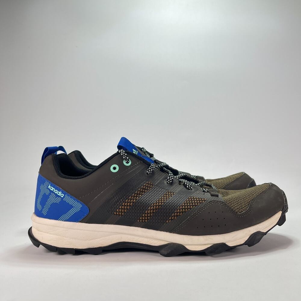 adidas Kanadia 7 TR Olive Blue Trail Running Shoes Sneakers B33628 Men's Size 12